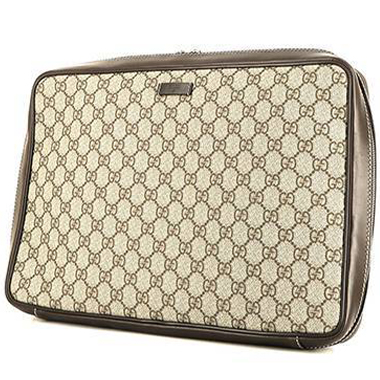 Gucci Leather / Crystal Canvas Briefcase Laptop Bag -  Hong Kong