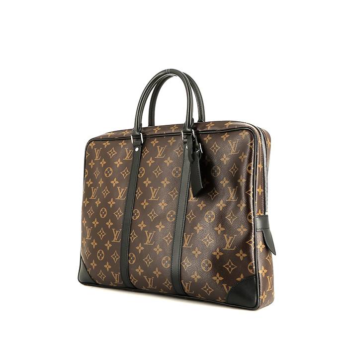 Louis Vuitton   briefcase  in brown monogram canvas  and black leather - 00pp
