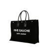 Shopping bag Saint Laurent  Rive Gauche in tela nera e pelle nera - 00pp thumbnail