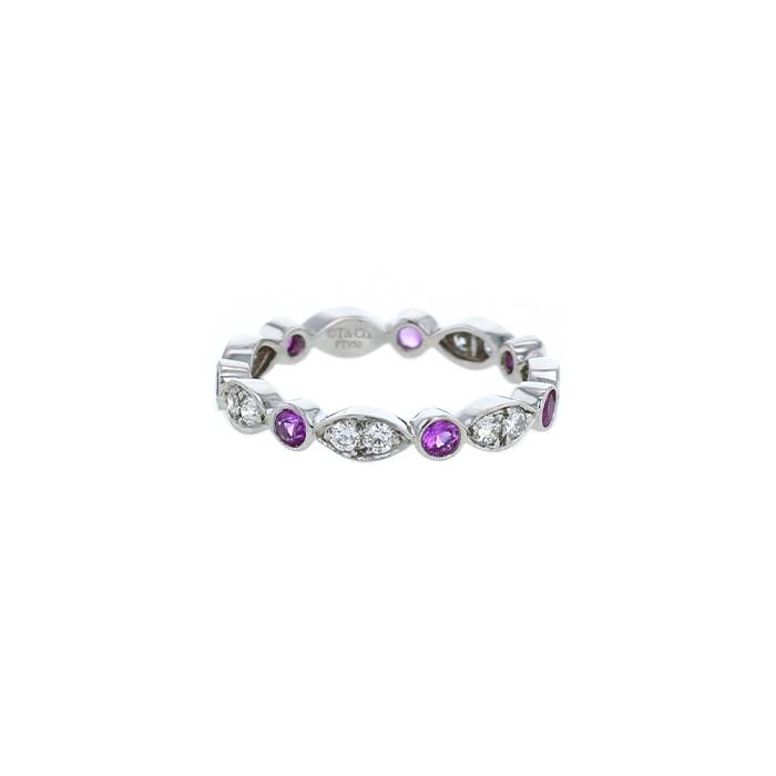 Tiffany & Co Jazz ring in platinium, diamonds and sapphires - 00pp