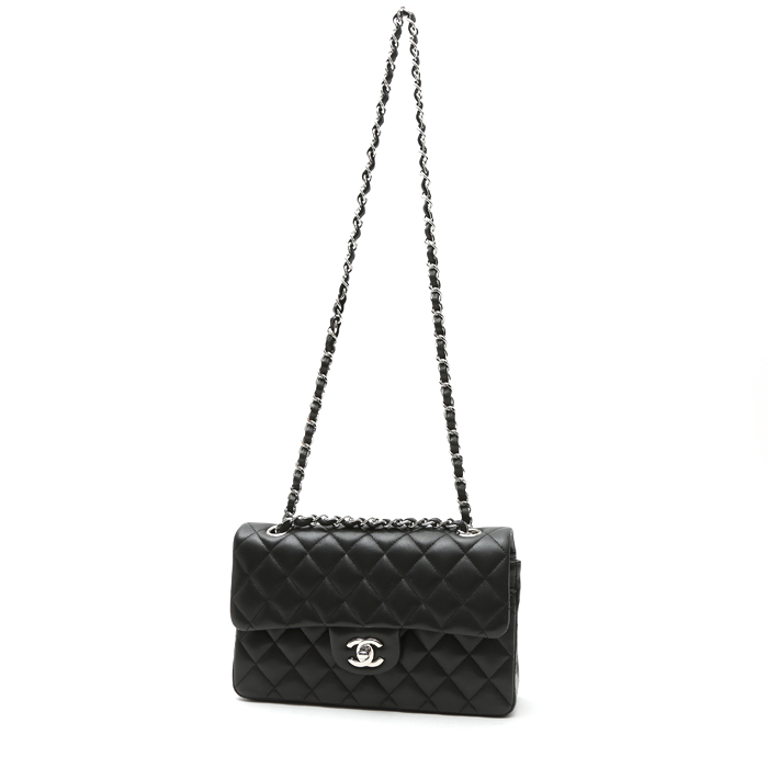 Borsa a tracolla Chanel  Timeless Petit in pelle trapuntata nera - Detail D2