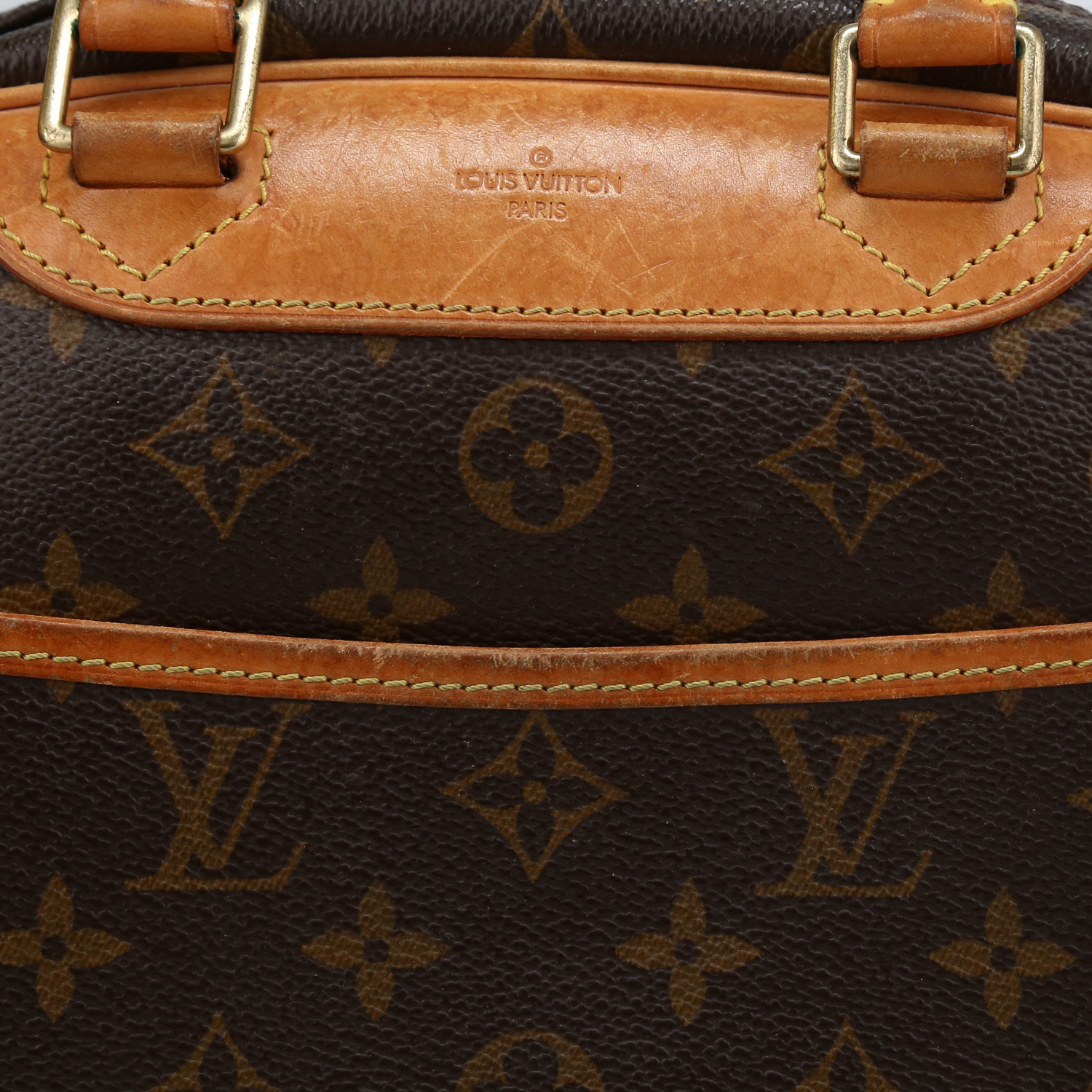 Louis Vuitton Trouville handbag monogram canvas and natural leather - Detail D1