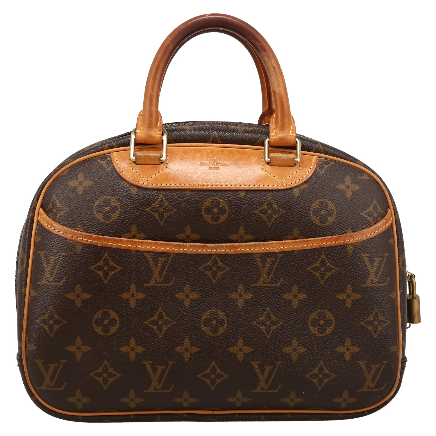 Louis Vuitton Trouville handbag monogram canvas and natural leather - Detail D2