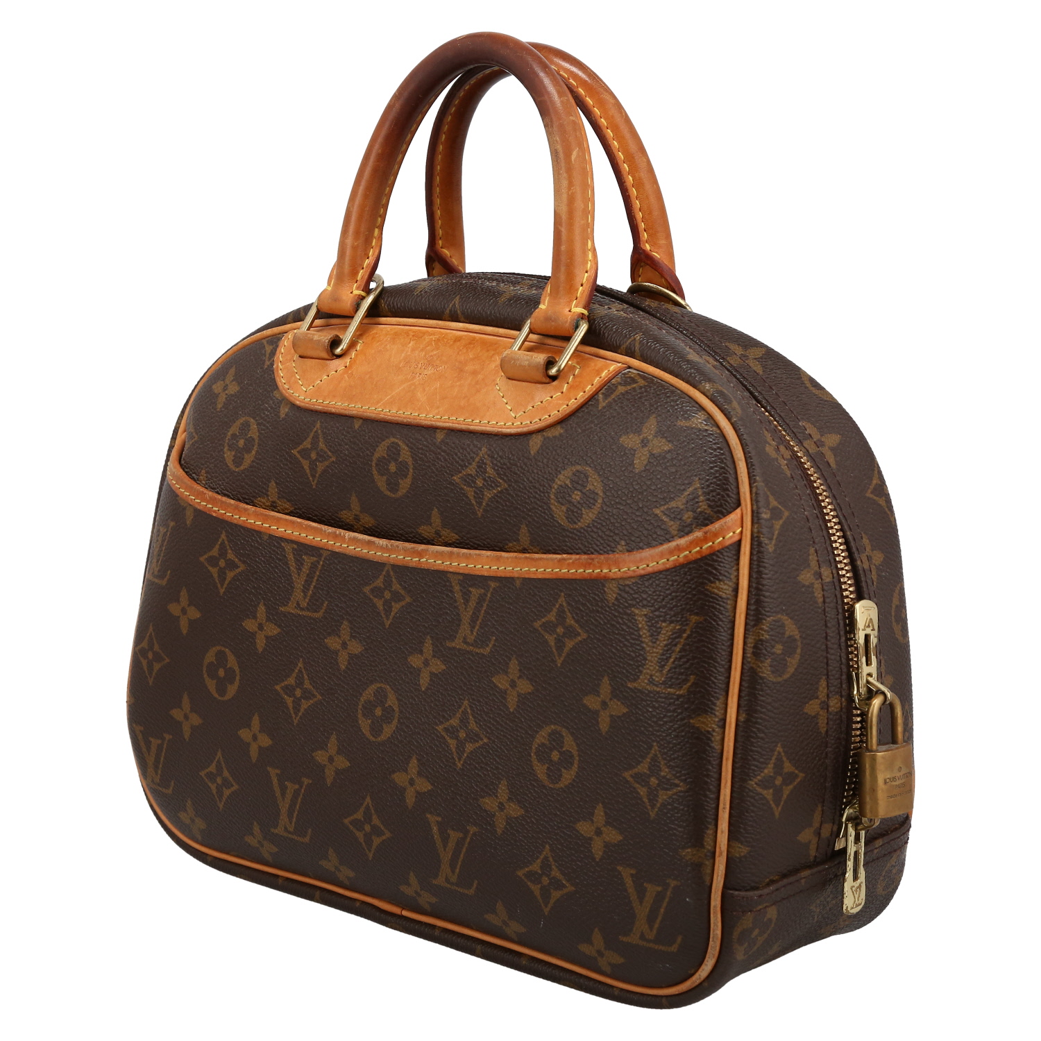 Louis Vuitton Trouville handbag monogram canvas and natural leather - Detail D3
