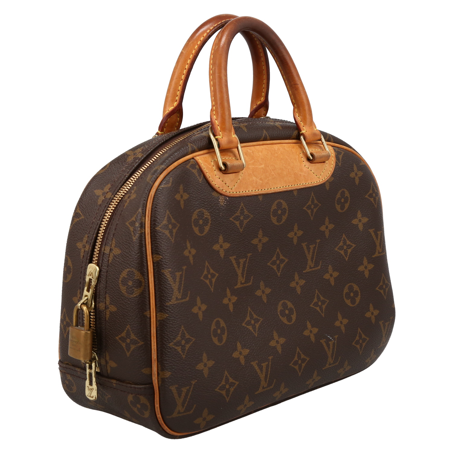 Louis Vuitton Trouville handbag monogram canvas and natural leather - Detail D6