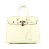 Bolso de mano Hermès  Birkin 25 cm en cuero togo blanco - 360 thumbnail