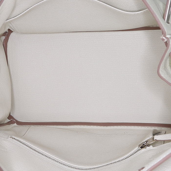 Sac à main Hermès  Birkin 25 cm en cuir togo blanc - Detail D2