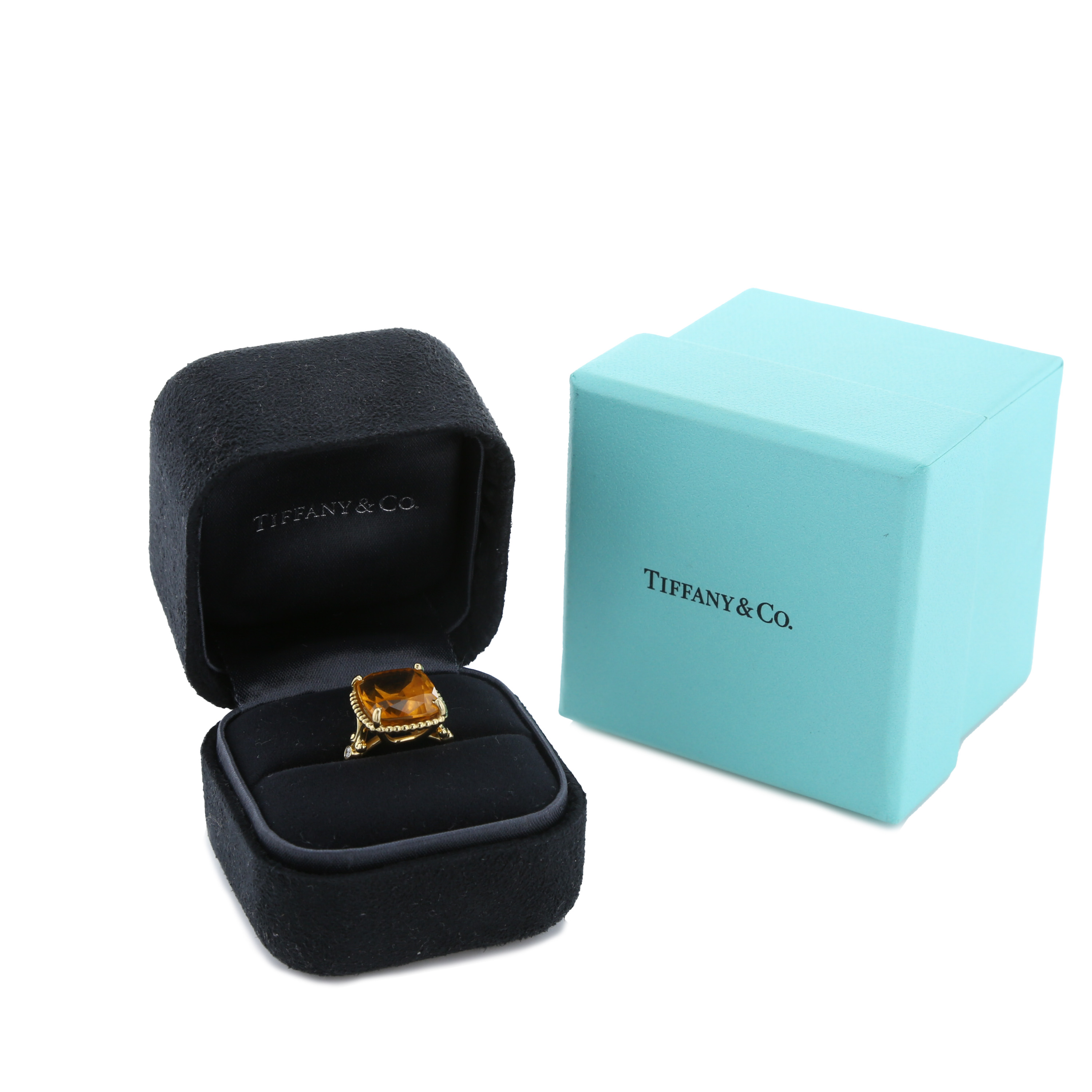 Anello Tiffany & Co Sparklers in oro giallo, quarzo citrino e diamanti - Detail D2