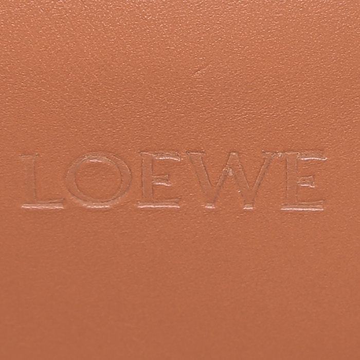 Bolso Cabás Loewe  Cushion en lona beige y roja y cuero color oro - Detail D3