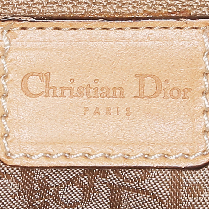 Dior  Columbus Avenue handbag  in khaki canvas  and gold leather - Detail D3