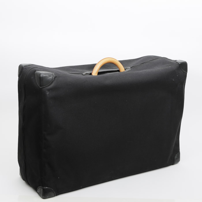 Malle Louis Vuitton Alzer 60 en toile damier azur et cuir naturel - Detail D4
