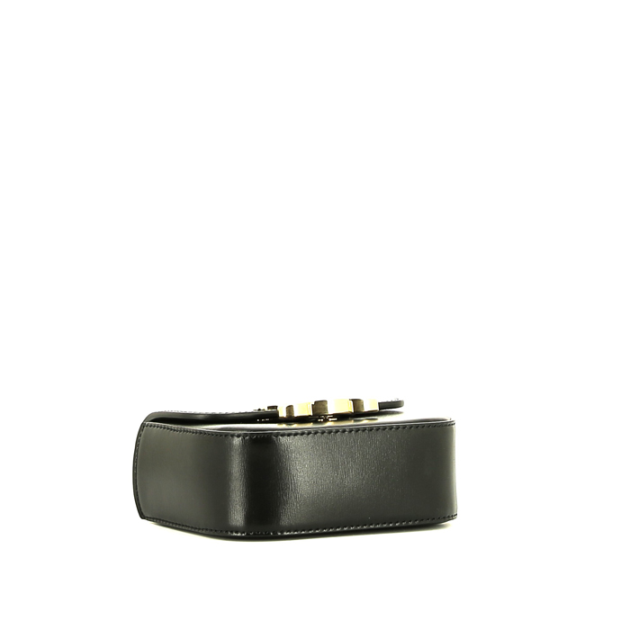 Celine  Triomphe mini  shoulder bag  in black leather - Detail D4