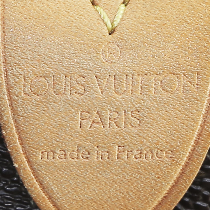 Louis Vuitton  Speedy 30 handbag  in brown monogram canvas  and natural leather - Detail D3
