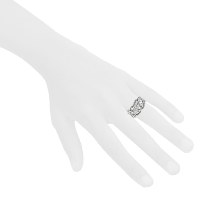 Anello Buccellati Etoilée in oro bianco e diamanti - Detail D1