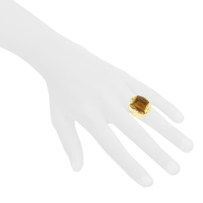 Bague Pomellato Griffe en or jaune et citrine - Detail D1