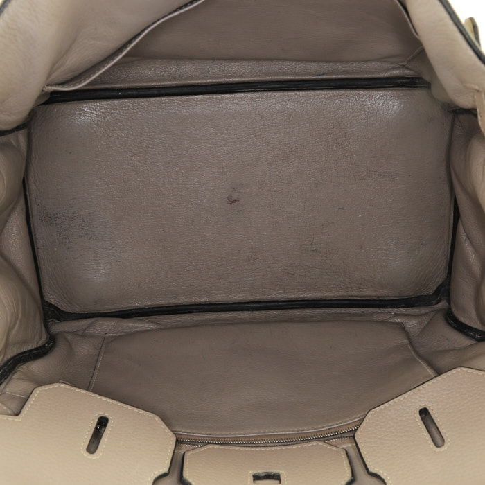 Borsa Hermès  Birkin 35 cm in pelle togo bianca Nata - Detail D2