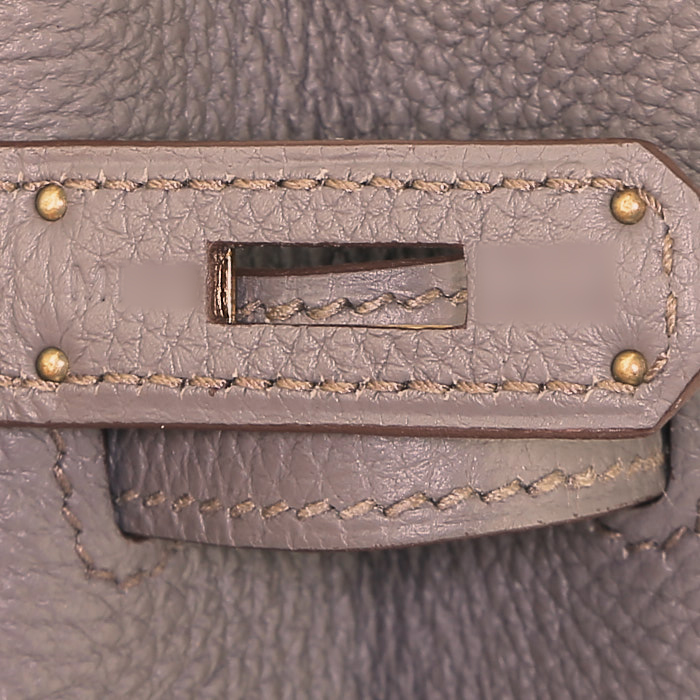 Borsa Hermès  Birkin 35 cm in pelle togo grigia stagna - Detail D4