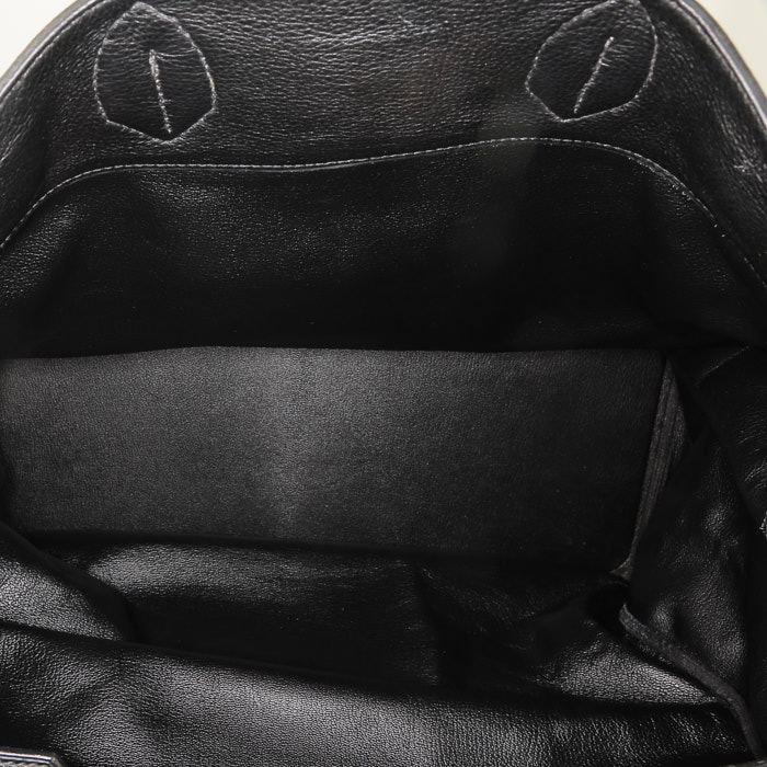 Sac de week end Hermès  Haut à Courroies en cuir togo noir - Detail D2