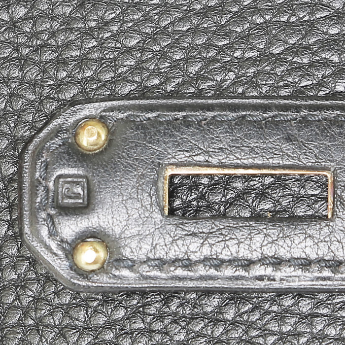 Bolso de fin de semana Hermès  Haut à Courroies en cuero togo negro - Detail D4