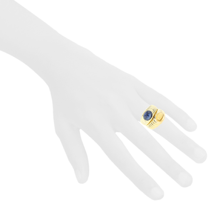 Vintage  ring in yellow gold, citrine and sapphire - Detail D1