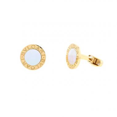 Par de gemelos Bulgari Bulgari Bulgari de oro amarillo y nácar Par de gemelos Bulgari Bulgari Bulgari de oro amarillo y nácar