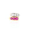Vintage   end of the 19th Century ring in yellow gold, platinium, rubies and diamonds - 360 thumbnail
