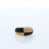 Vintage  ring in yellow gold, diamonds and onyx - 360 thumbnail