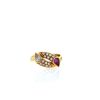Vintage  ring in yellow gold, diamonds and ruby - 360 thumbnail