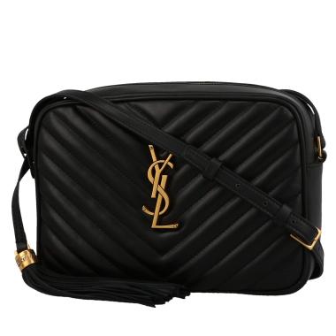 Saint Laurent  Lou Sac Caméra shoulder bag  in black quilted leather