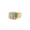 Vintage  Tank ring in yellow gold, diamonds and emerald - 00pp thumbnail