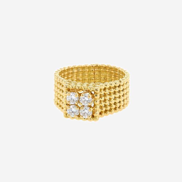 Sortija Vintage  de oro amarillo y diamantes