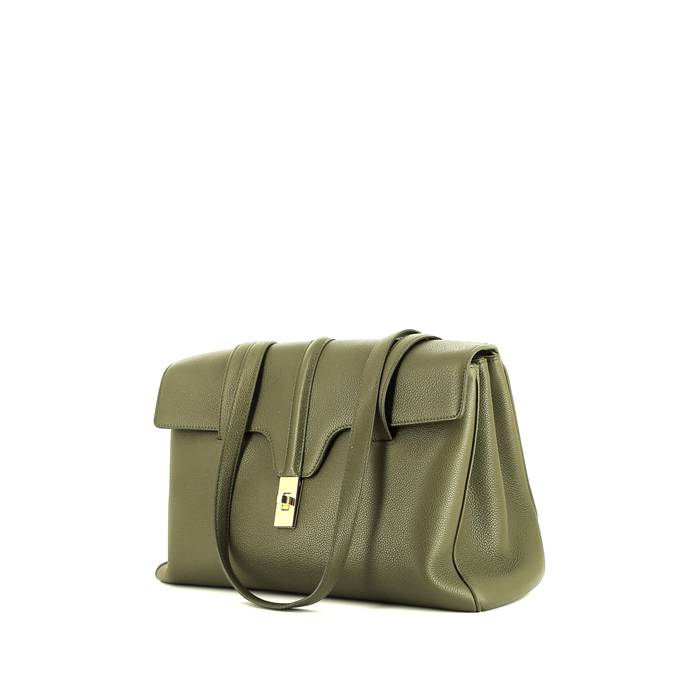 Celine Khaki Squared Cabas Tote Bag in Green