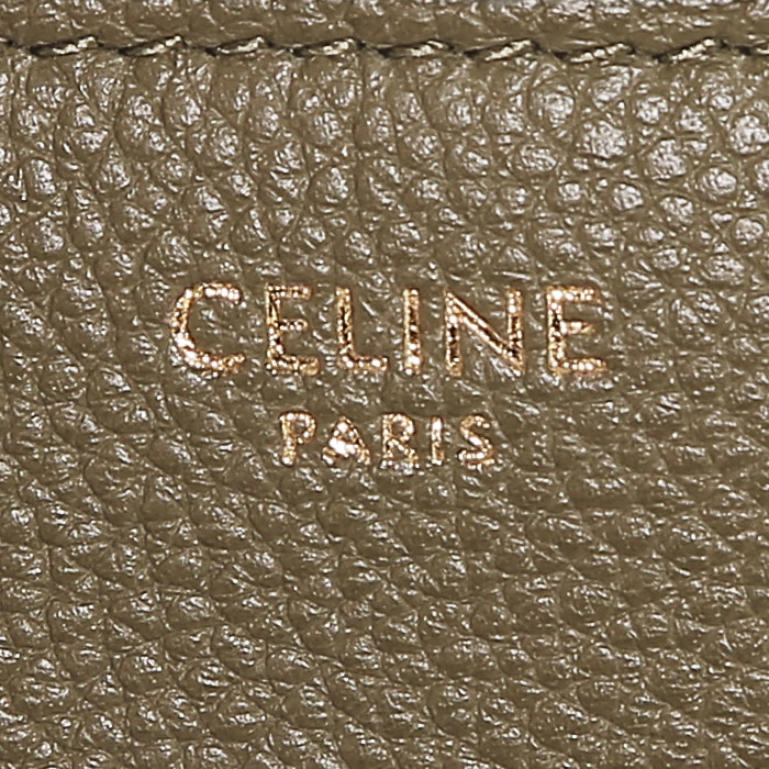 Borsa Celine  Sac 16 in pelle martellata verde kaki - Detail D3