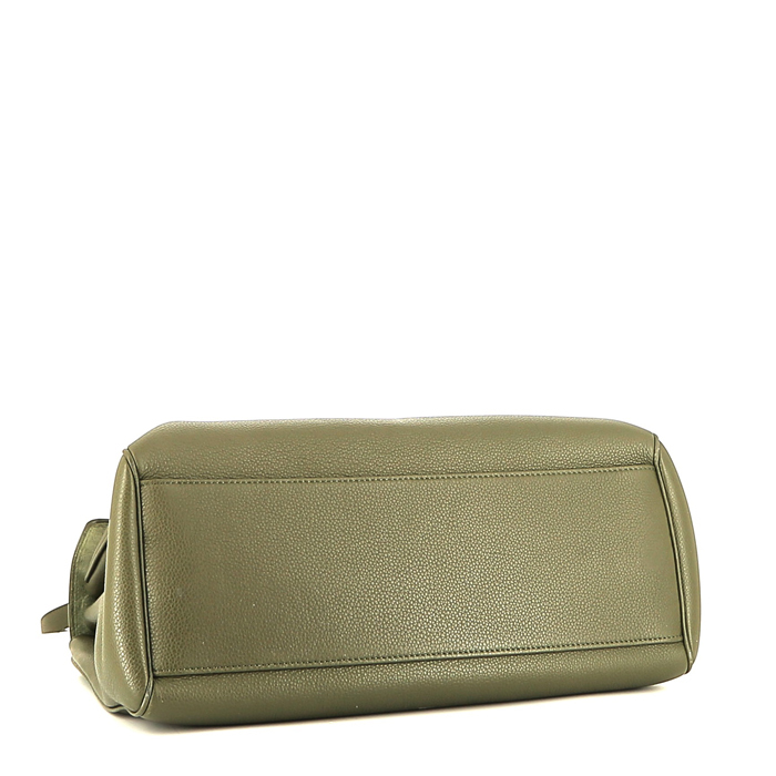 Celine  Sac 16 handbag  in khaki grained leather - Detail D4