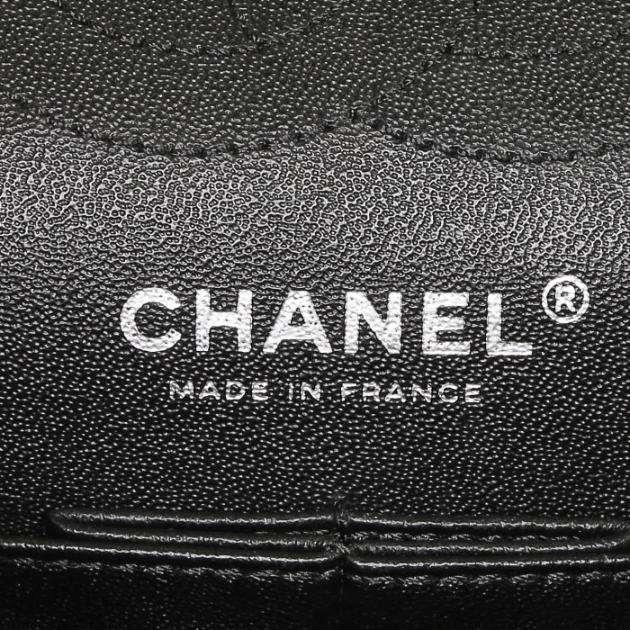 Chanel  Chanel 2.55 small model  handbag  in black quilted leather - Detail D4