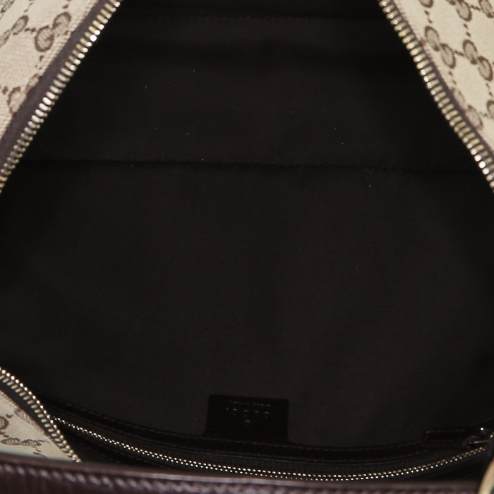 Gucci  Mors handbag  in beige logo canvas  and brown leather - Detail D2