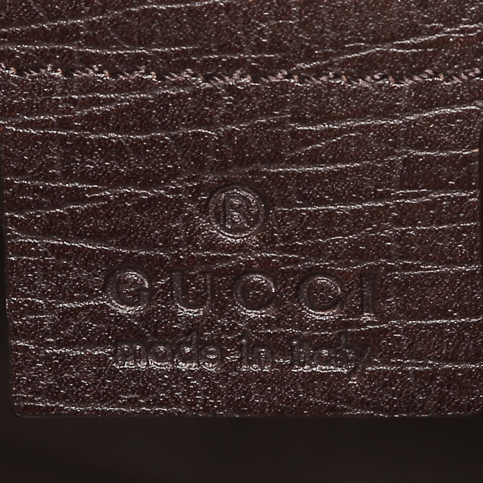 Gucci  Mors handbag  in beige logo canvas  and brown leather - Detail D3