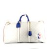 Louis Vuitton  Keepall Editions Limitées weekend bag  in white and blue monogram leather - 360 thumbnail