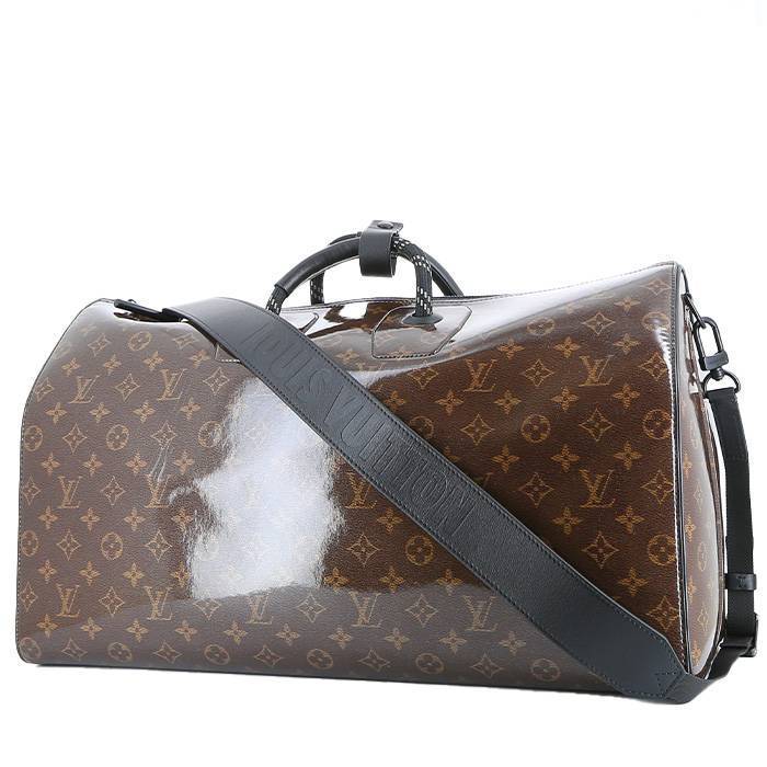 Louis Vuitton  Keepall Editions Limitées weekend bag  in brown monogram canvas  and black leather - 00pp