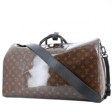 Borsa da viaggio Louis Vuitton Keepall 50 cm in pelle Epi nera e pelle  liscia bianca