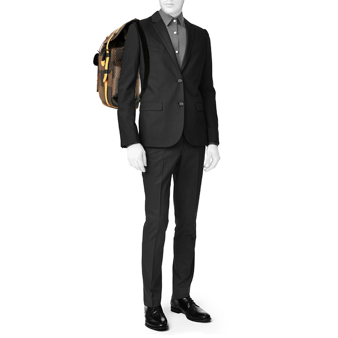 Louis Vuitton  Christopher backpack  in brown coated canvas - Detail D1