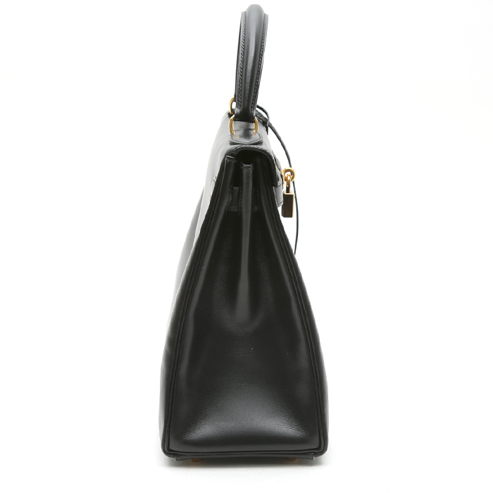 Sac à main Hermès  Kelly 32 cm en cuir box noir - Detail D6