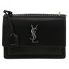 Saint Laurent  Sunset medium model  shoulder bag  in black leather - Detail D2 thumbnail