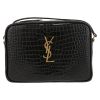 Saint Laurent  Lou Sac Caméra shoulder bag  in black leather - Detail D2 thumbnail