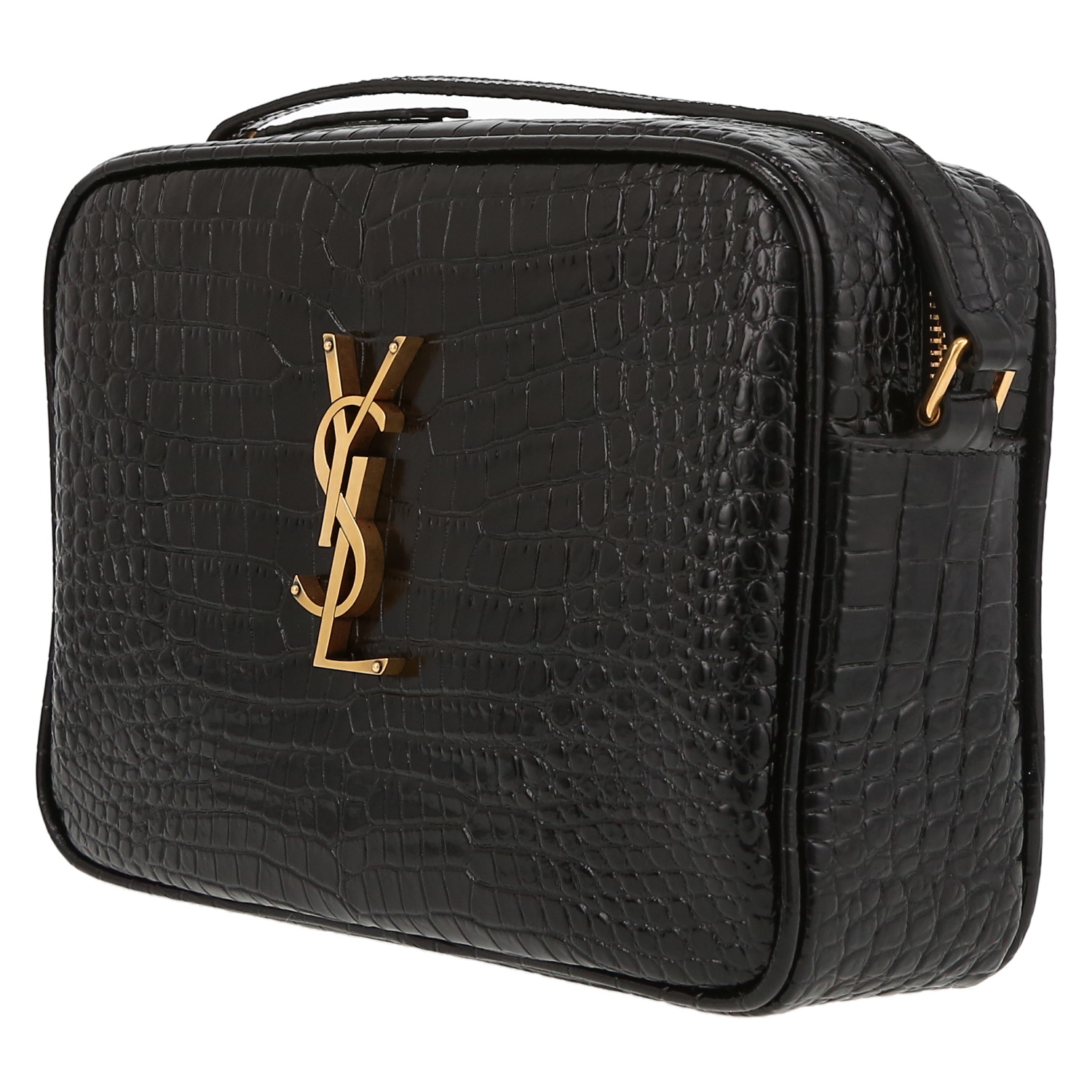 Saint Laurent Lou Sac Caméra shoulder bag in black leather - Detail D3