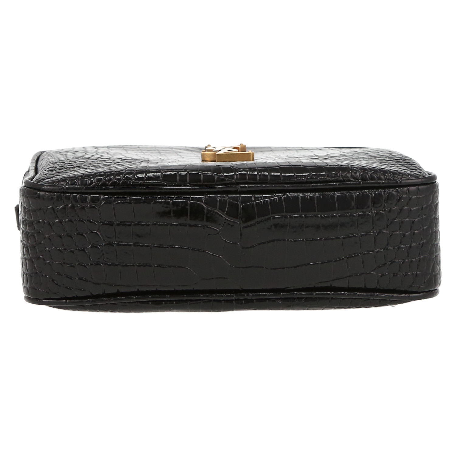 Saint Laurent Lou Sac Caméra shoulder bag in black leather - Detail D4