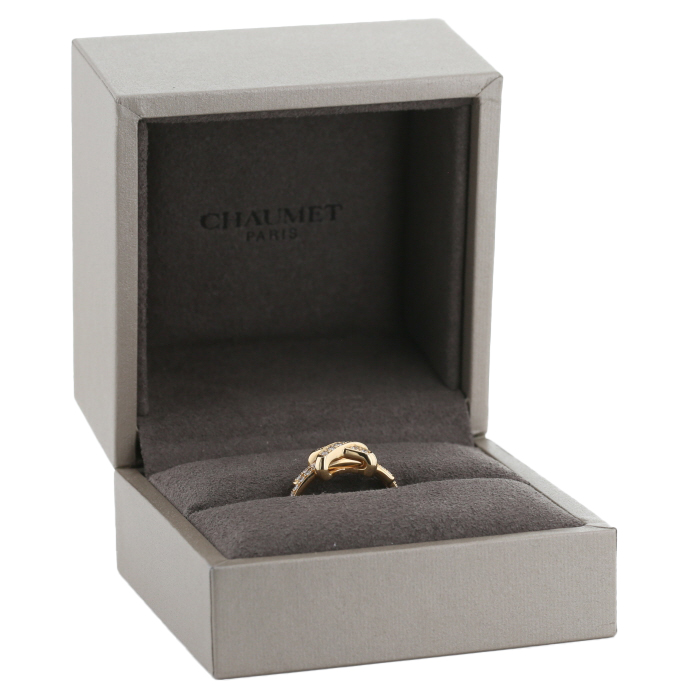 Bague Chaumet Jeux de Liens en or rose et diamants - Detail D2