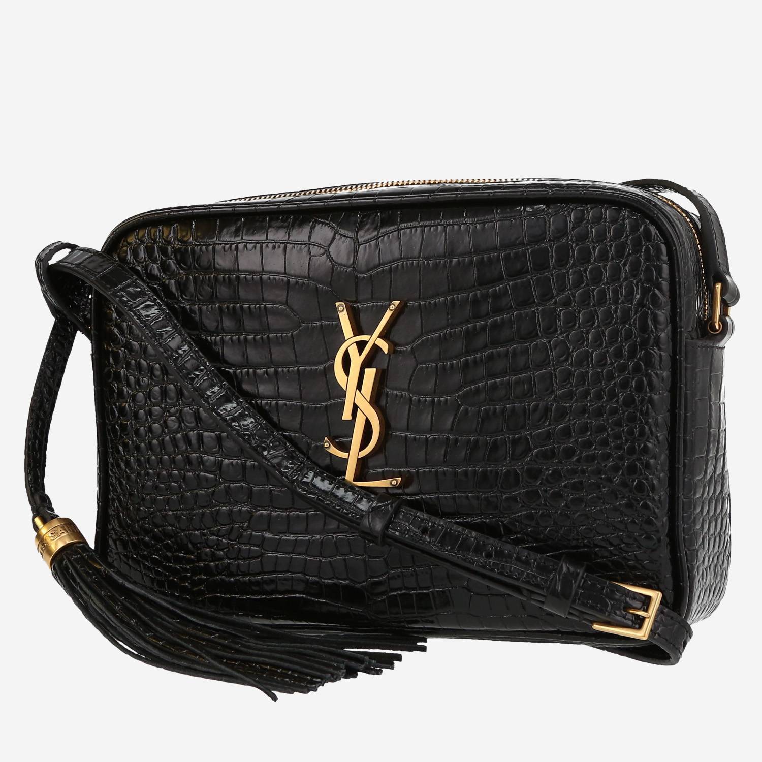 Saint Laurent  Lou Sac Caméra shoulder bag  in black leather