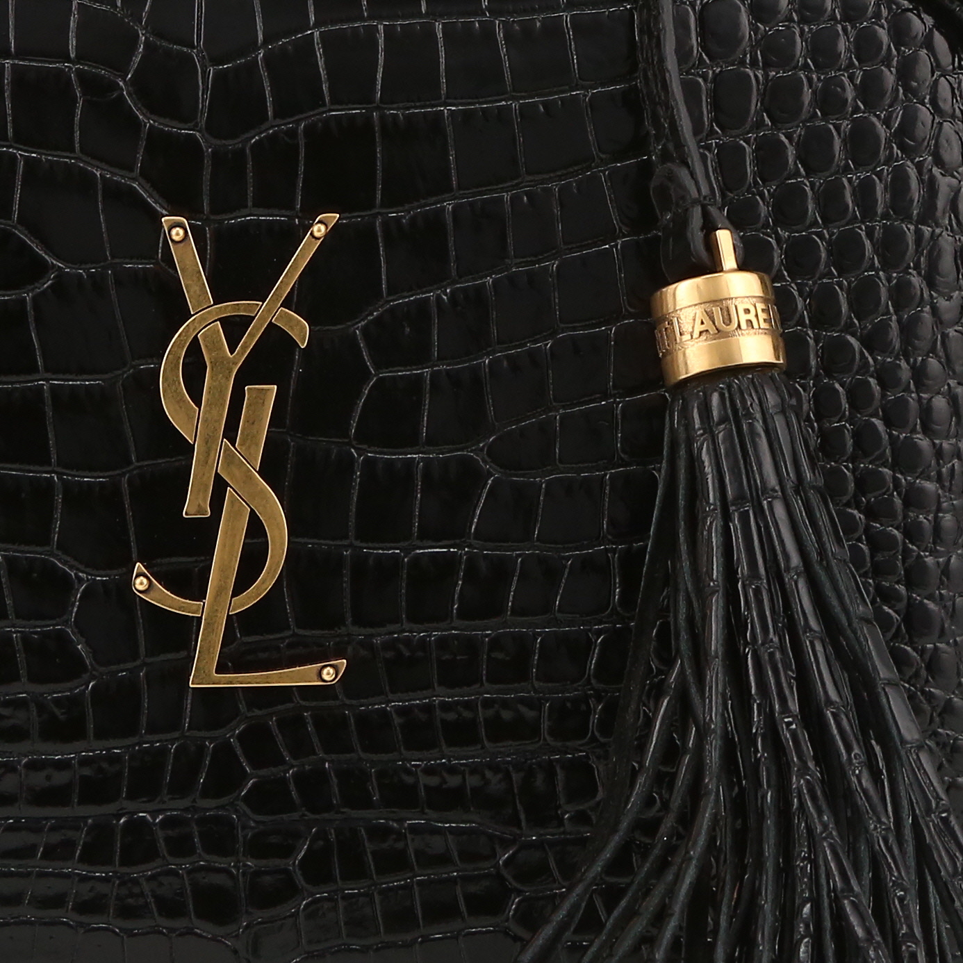 Sac bandoulière Saint Laurent  Lou Sac Caméra en cuir noir - Detail D1