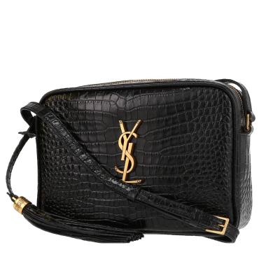 Saint Laurent  Lou Sac Caméra shoulder bag  in black leather